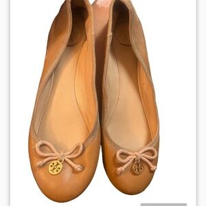 Tory Burch Tan Ballet Flats Nappa Leather Sz 6.5 Women